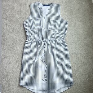 Apt. 9 Blue and White Sleeveless Midi Dress